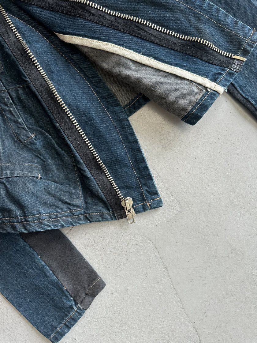 RICK OWENS SLAB - A/W 2003 SLIM FIT WAXED DENIM JACKET