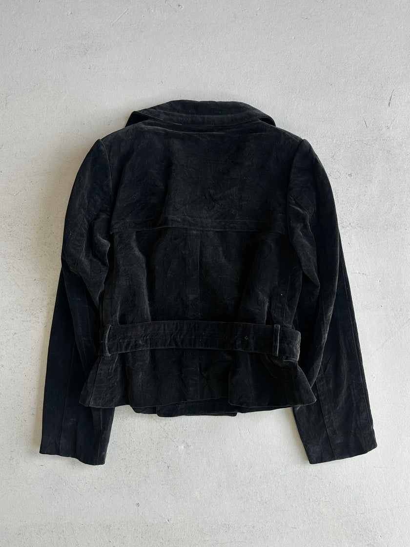 COMME DES GARÇONS - F/W 2001 DOUBLE BREASTED VELVET BELTED JACKET