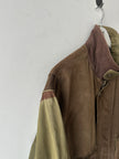 FRENCH LABEL 1980s PANELED BOMBER JACKET WITH SUEDE FRONT