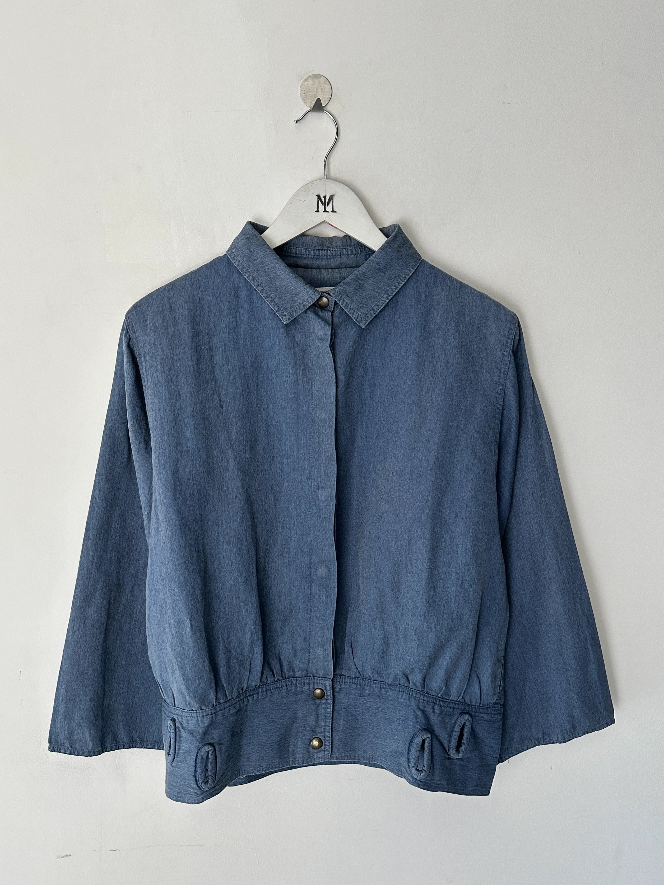 ITALIAN LABEL 1980s LINEN JACKET WITH PANELED WAISTABAND