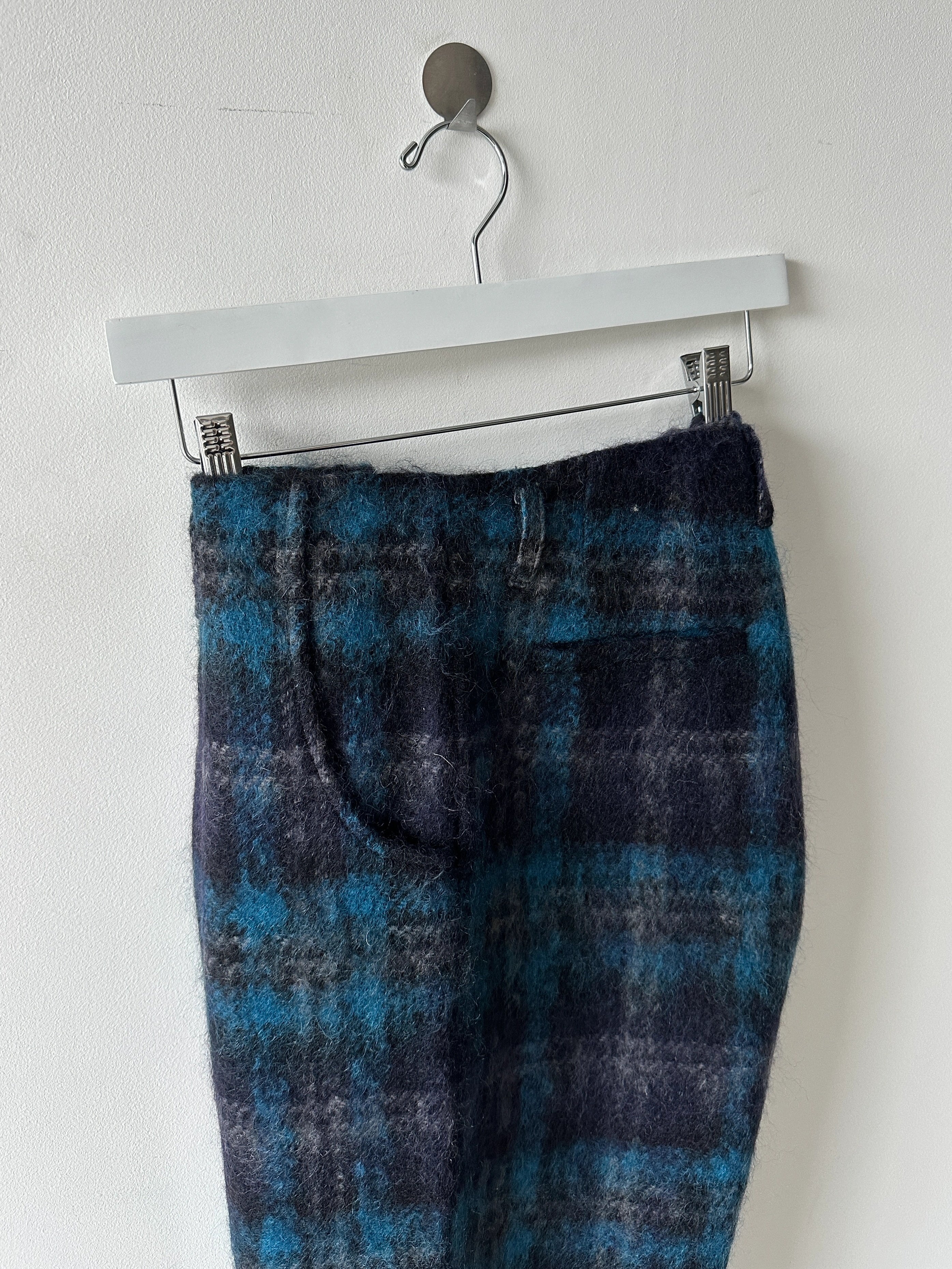 NICHOLAS DALEY - F/W 2021 CHECKED WOOL FRONT PLEATS TROUSERS