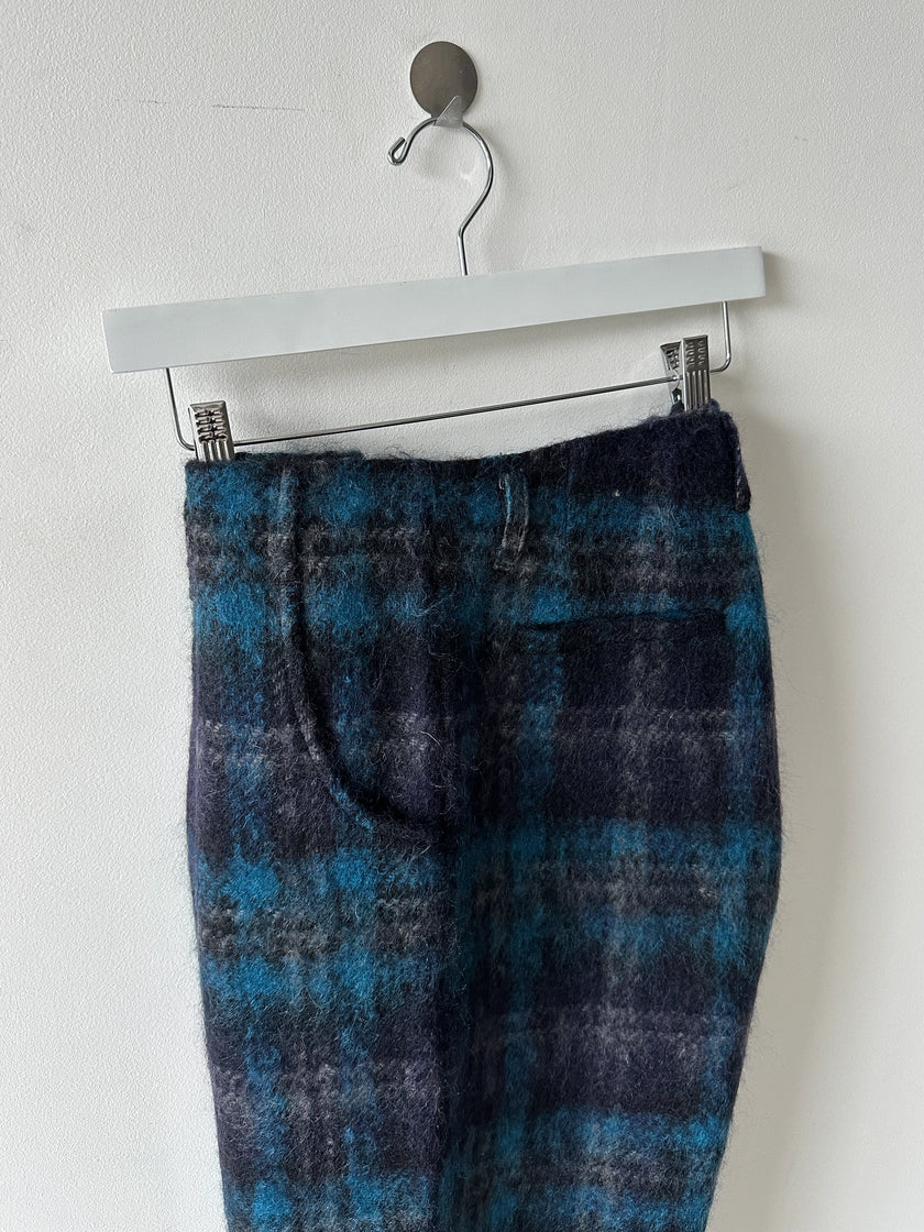 NICHOLAS DALEY - F/W 2021 CHECKED WOOL FRONT PLEATS TROUSERS