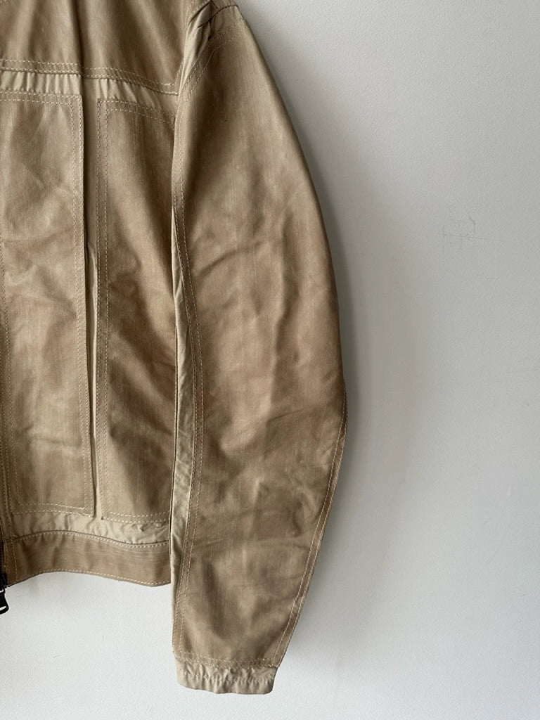 GIANFRANCO FERRÉ - early 2000s PANELED LEATHER BIKER JACKET