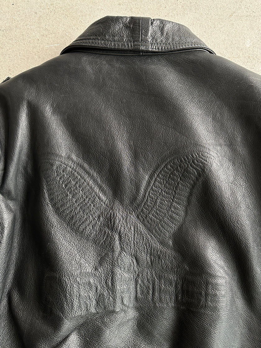 1970s LEATHER AVIATOR BOMBER JACKET