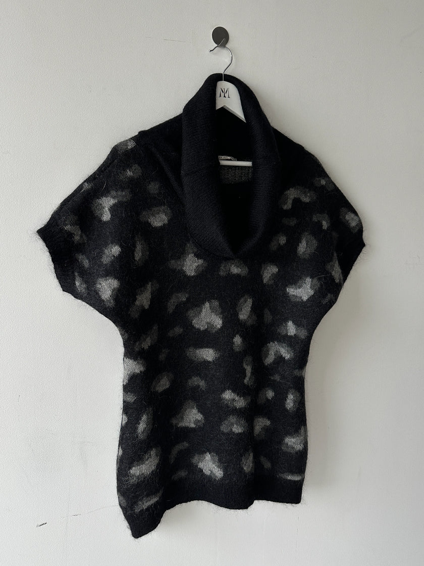 DANIELE ALESSANDRINI - 2000s FUZZY KNIT LONG VEST TOP