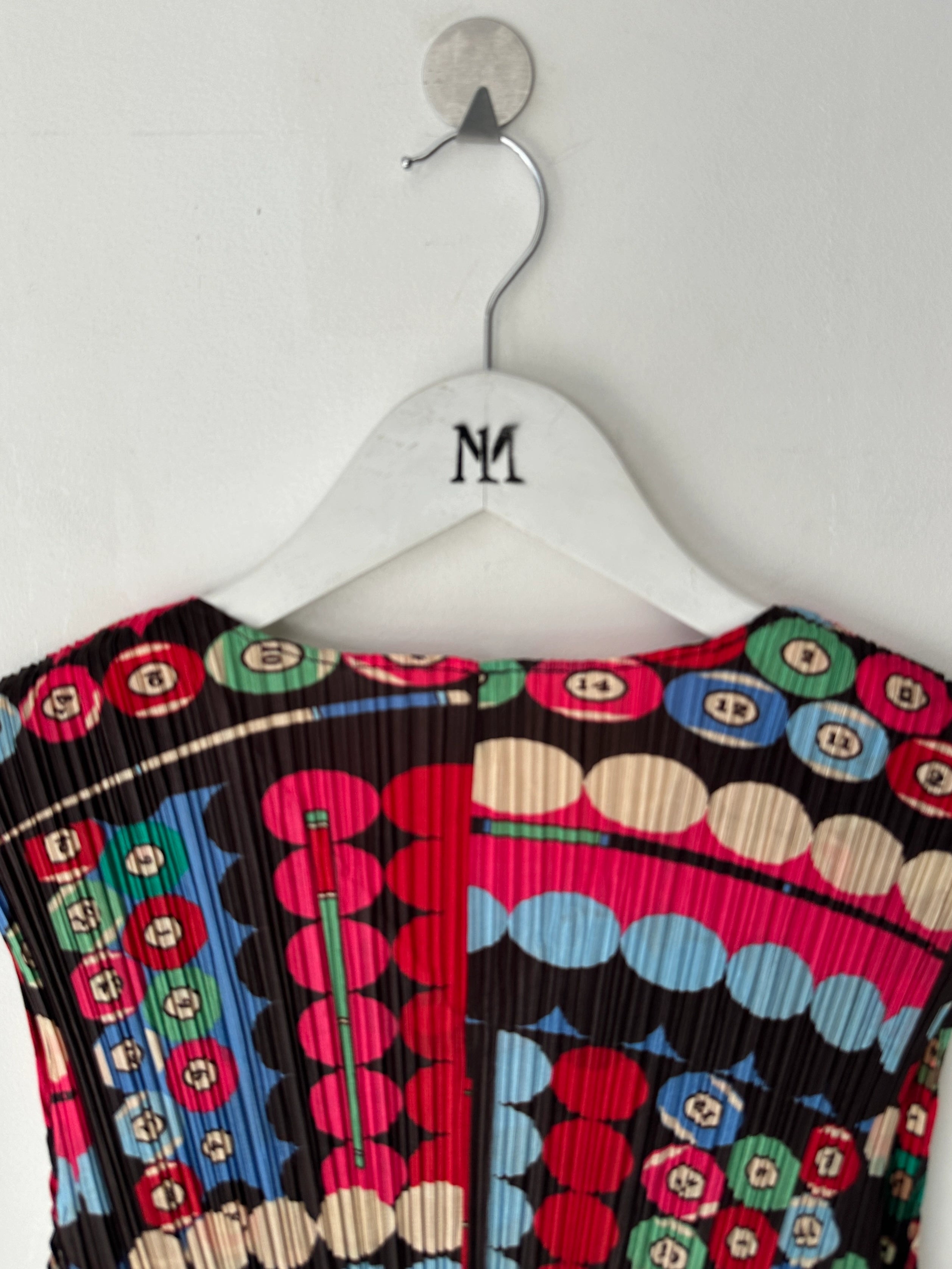 ISSEY MIYAKE - S/S 2007 COLOURFUL BILLIARDS PLEATED BUTTONED VEST TOP
