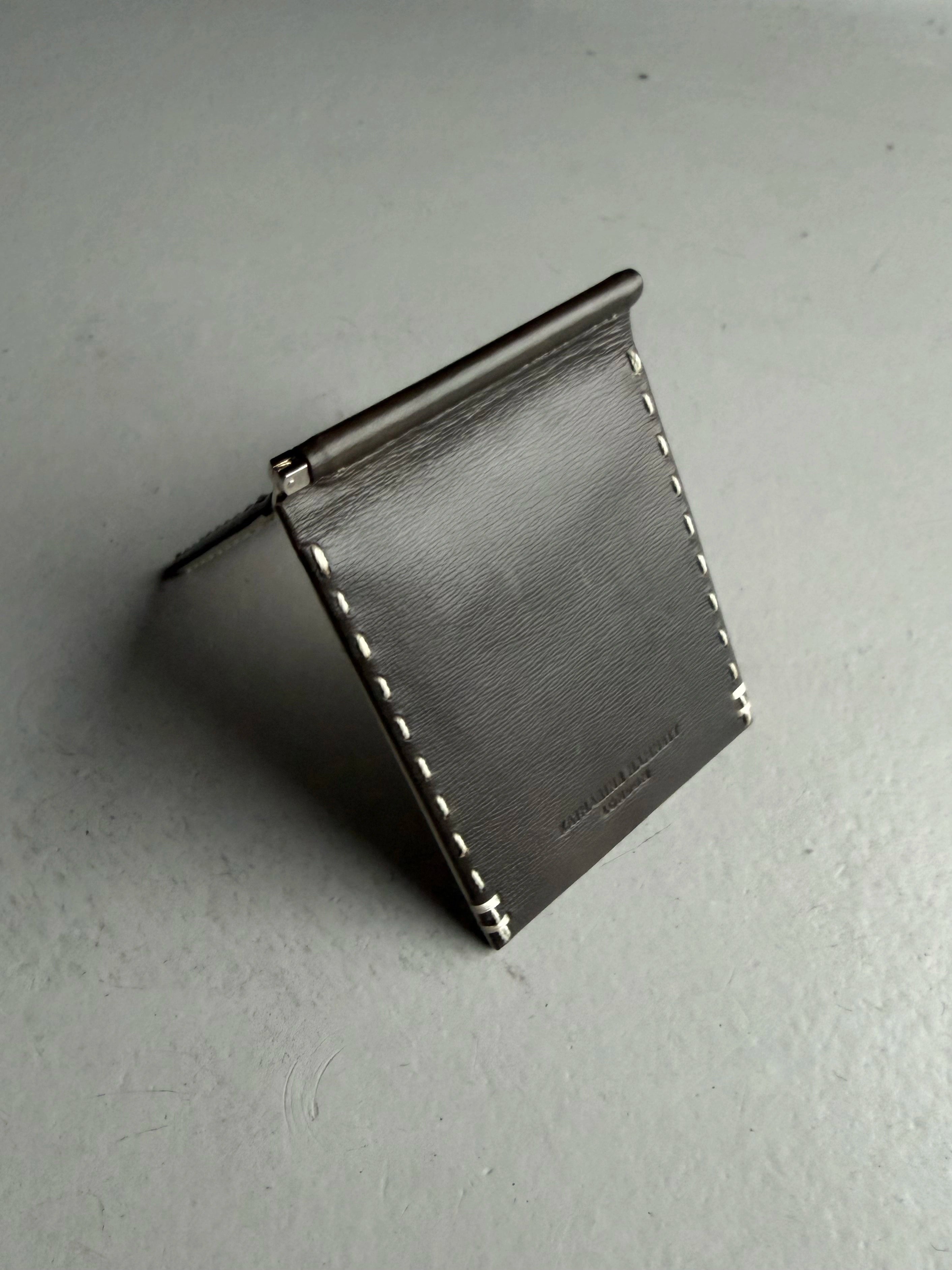 KATHARINE HAMNETT - 1990s LEATHER WALLET WITH STITCHING DETAILS