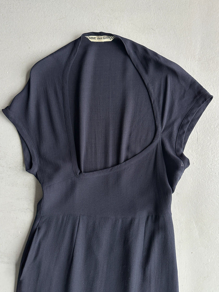 COMME DES GARÇONS - S/S 1989 ASYMMETRIC DEEP NECKLINE LONG DRESS