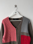COMME DES GARÇONS - F/W 2000 COLOUR BLOCK ZIPPED KNIT CARDIGAN