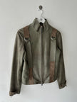 BRITISH LABEL - late 1990s LEATHER JACKET WITH BONDAGE DETAILS