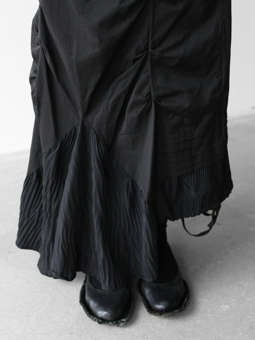 FRENCH LABEL early 2000s PANELED ASYMMETRIC MAXI SKIRT
