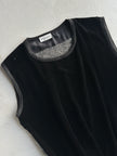 GIANFRANCO FERRÉ - 1990s VELVET FRONT AND FUZZY WOOL CONTRASTING BACK VEST TOP