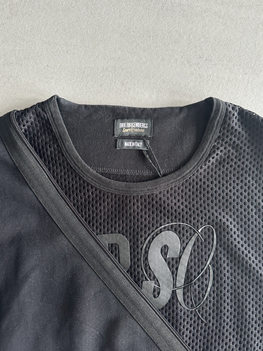 DIRK BIKKEMBERGS - S/S 2016 ZIP CUT OUT CREW NECK SWEATER