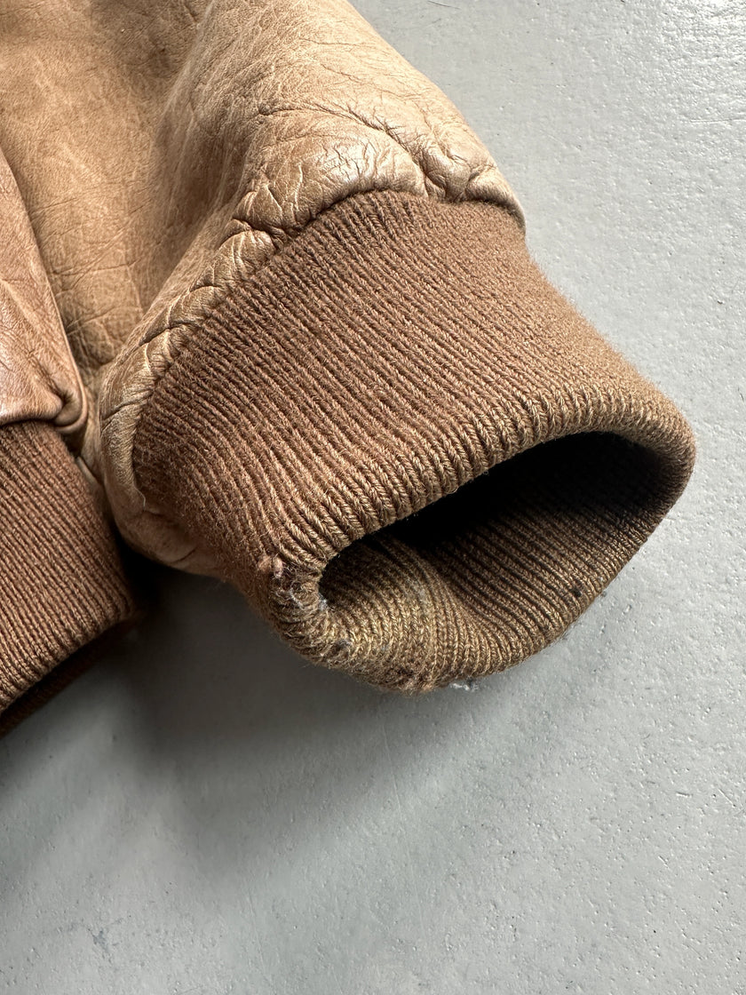 EMPORIO ARMANI - 1980s LEATHER BOMBER JACKET