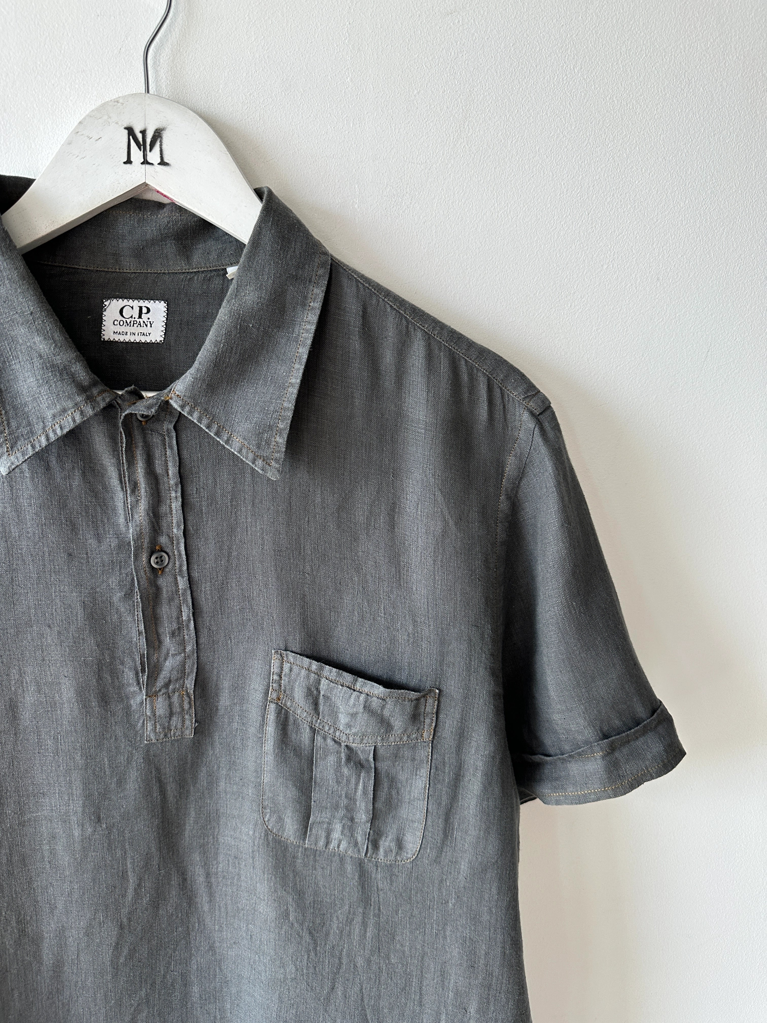 C.P. COMPANY - 1990s LINEN POLO T-SHIRT