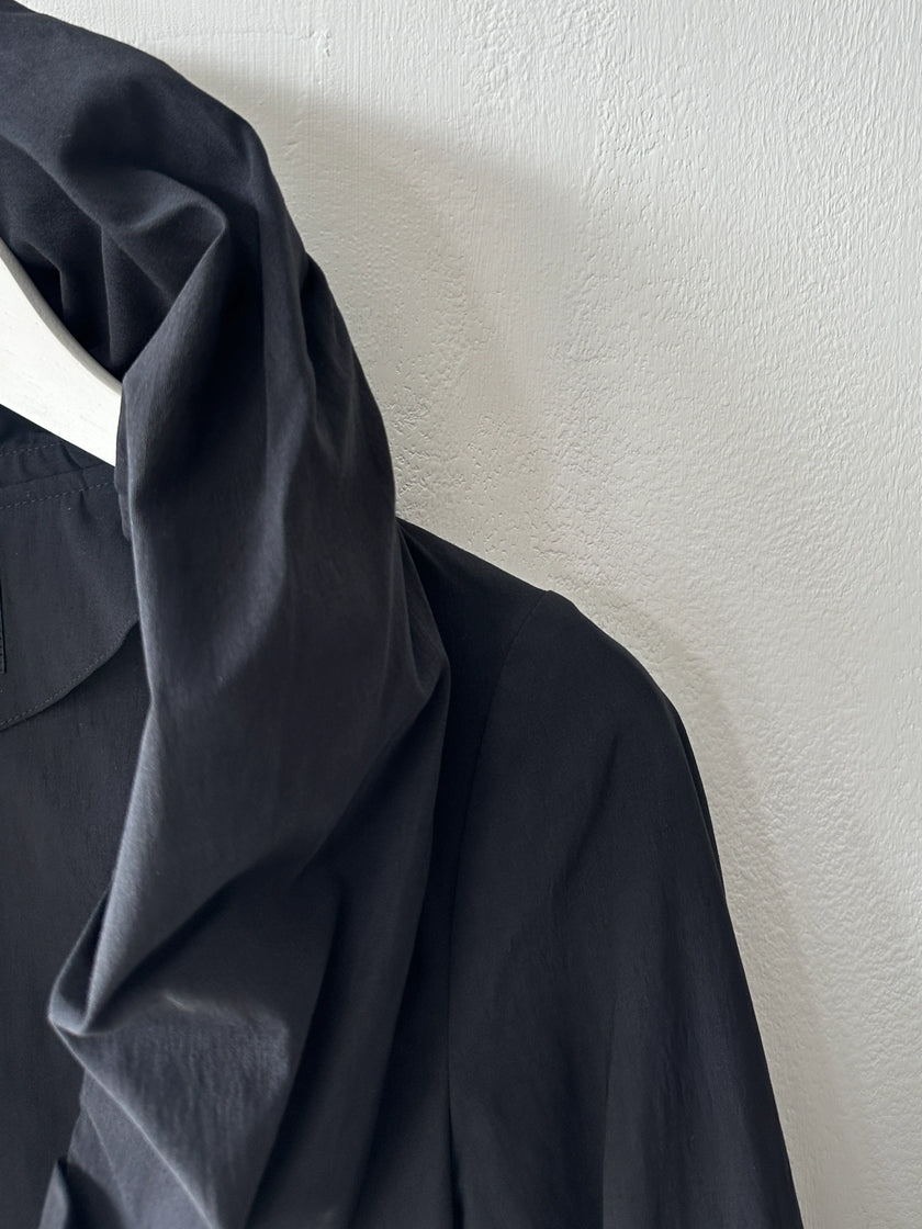 JAPANESE LABEL 2000s PANELED BLOUSE WITH SCULPTURAL COLLAR