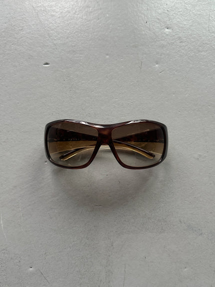 PRADA - 1990s OVERSIZED WRAP AROUND SUNGLASSES