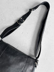 YOHJI YAMAMOTO Y'SACCS - late 1990s-2000s NYLON MESSENGER BAG WITH LEATHER FRONT PANEL