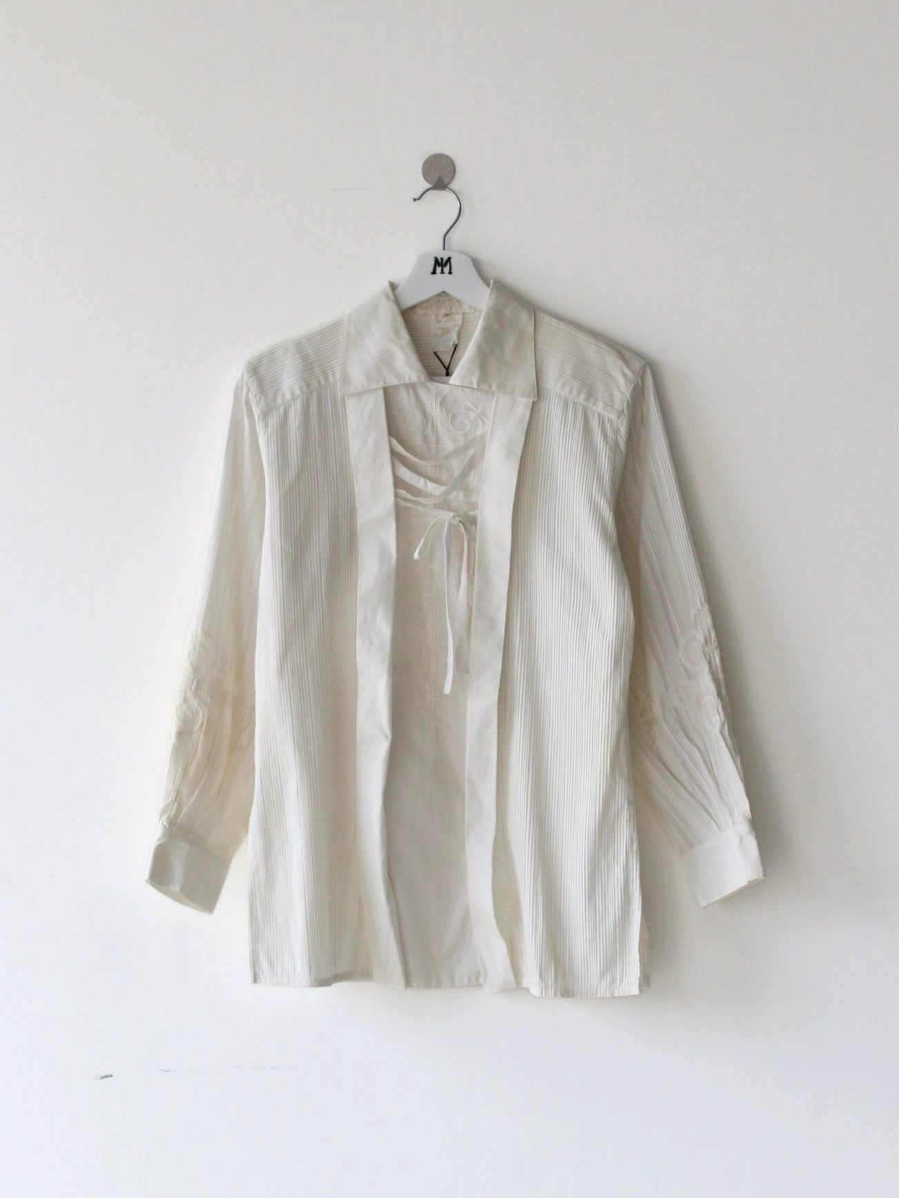 ESCADA - 1980s EMBROIDERED PLEATED BLOUSE