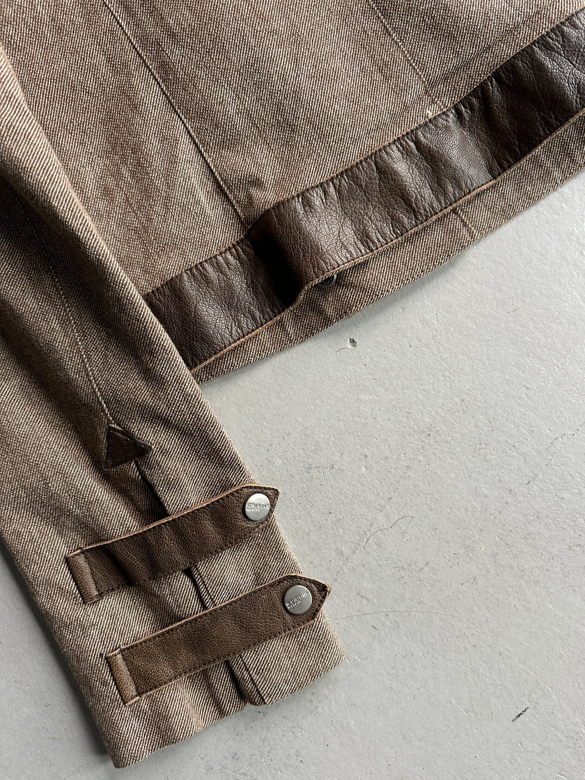 ICEBERG - 2000s JACKET WITH CONTRASTING LEATHER DETAILS