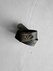 GIORGIO ARMANI  - 1980s EMBOSSED LEATHER BELT WITH BRASS BUCKLE