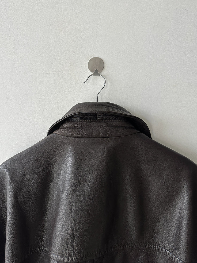 VERSACE - 1990S LEATHER BOMBER JACKET