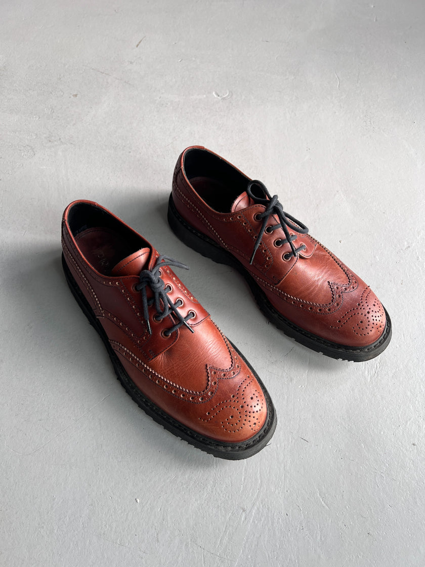 PRADA - 2000s LEATHER BROGUE SHOES