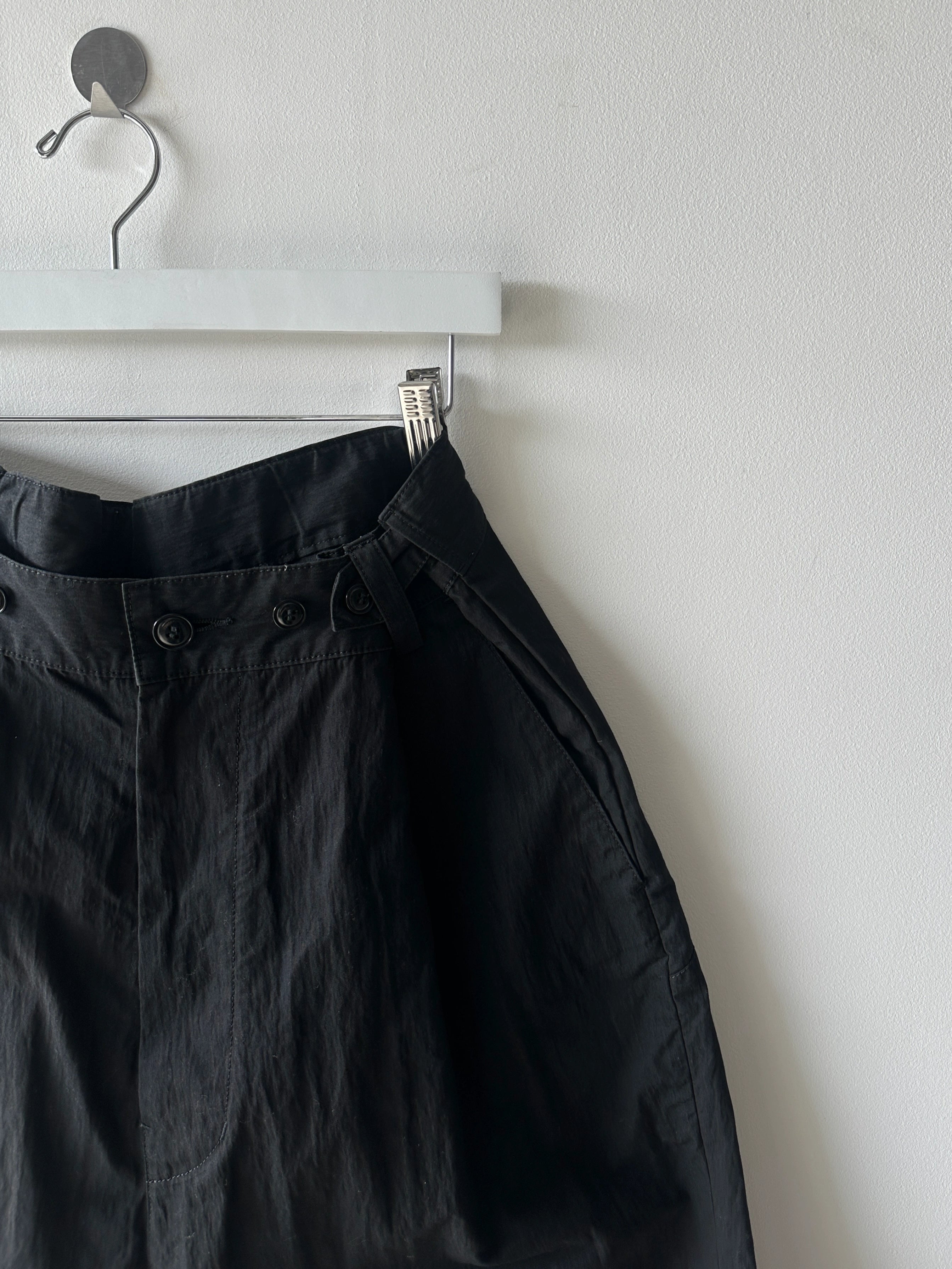 YOHJI YAMAMOTO Y'S - early 2000s MULTI BUTTON WAISTBAND CURVED TROUSERS