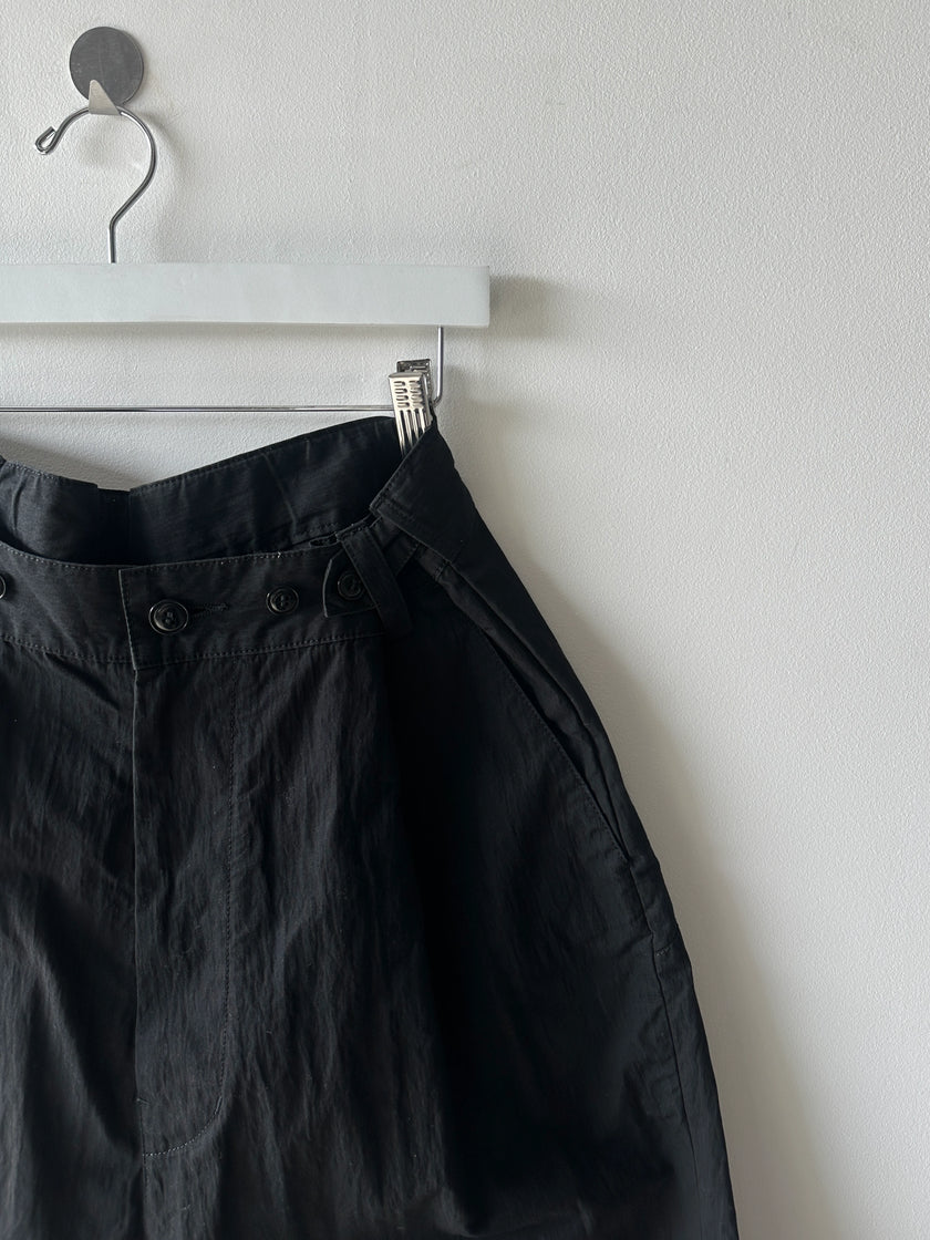 YOHJI YAMAMOTO Y'S - early 2000s MULTI BUTTON WAISTBAND CURVED TROUSERS