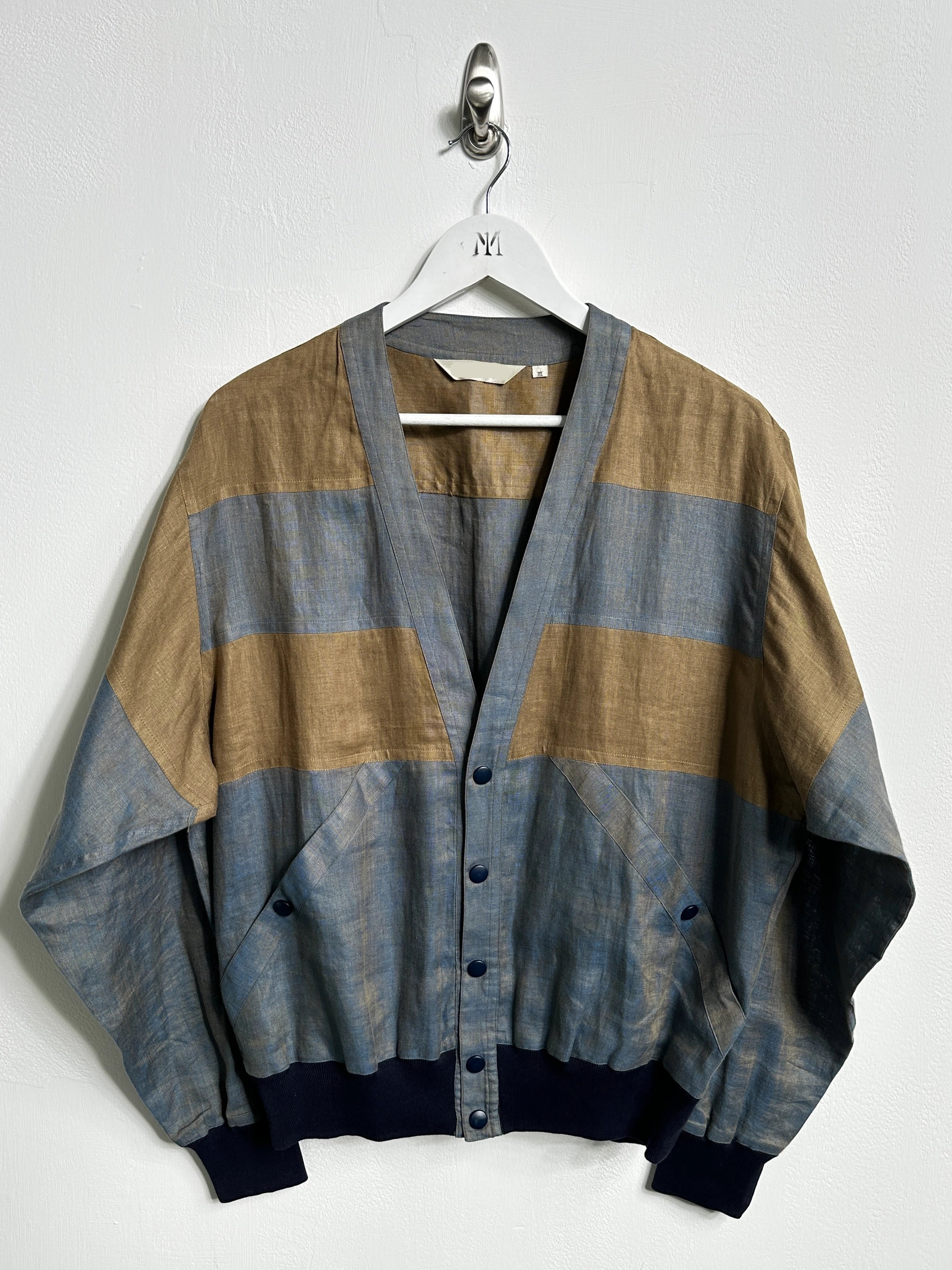 ITALIAN LABEL 1980s LINEN BLOUSON JACKET
