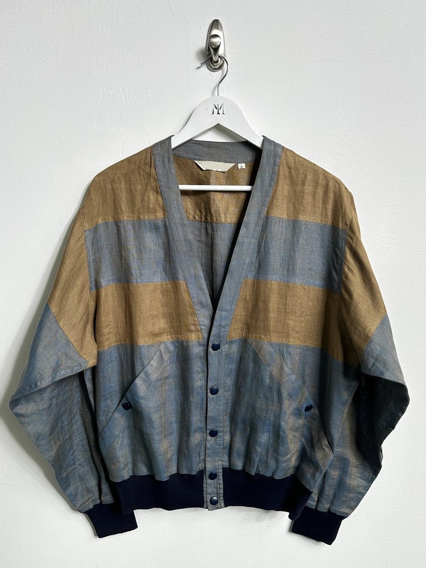 ITALIAN LABEL 1980s LINEN BLOUSON JACKET