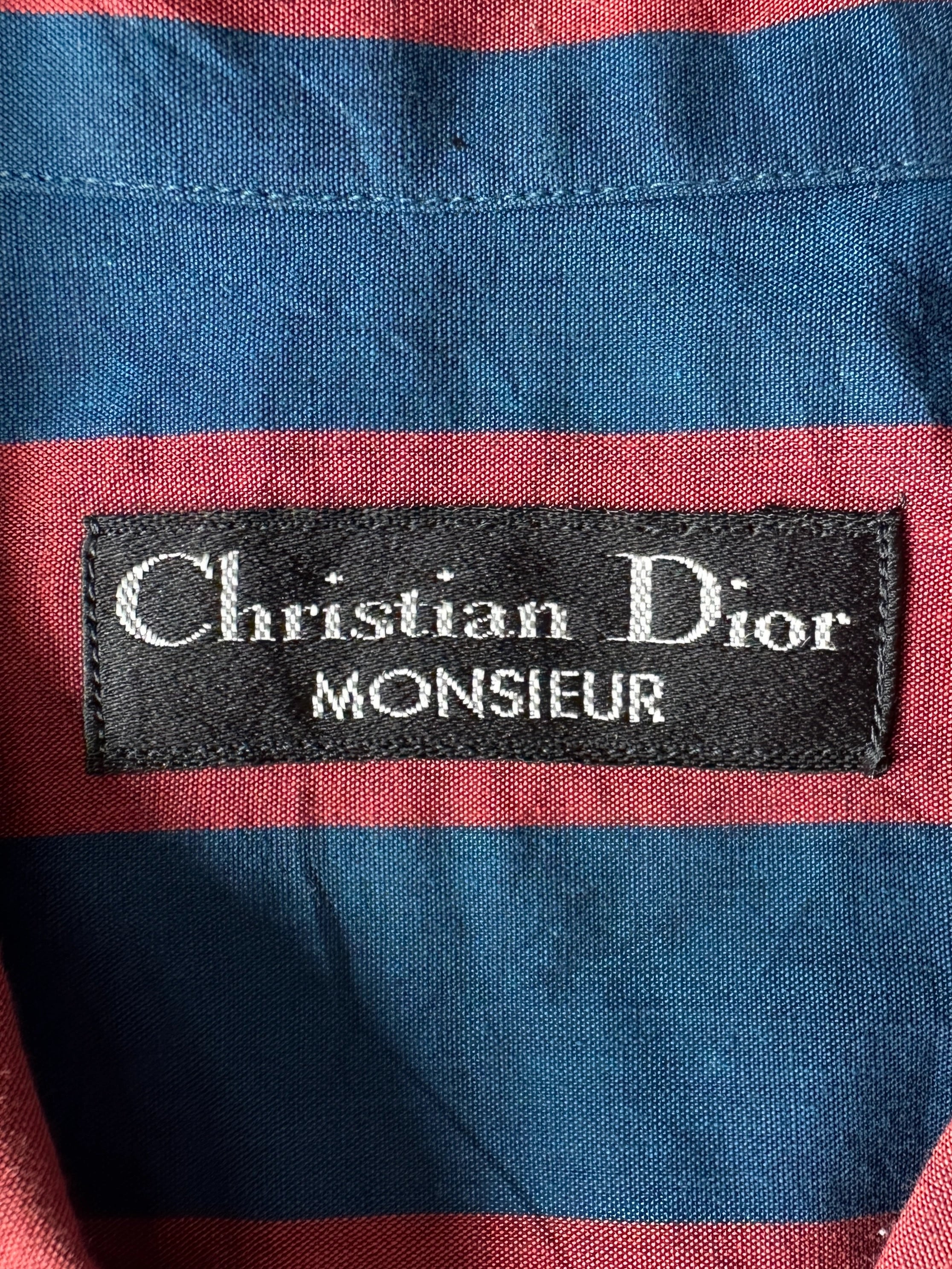CHRISTIAN DIOR - 1990s STRIPED HALF SLEEVE SHIRT