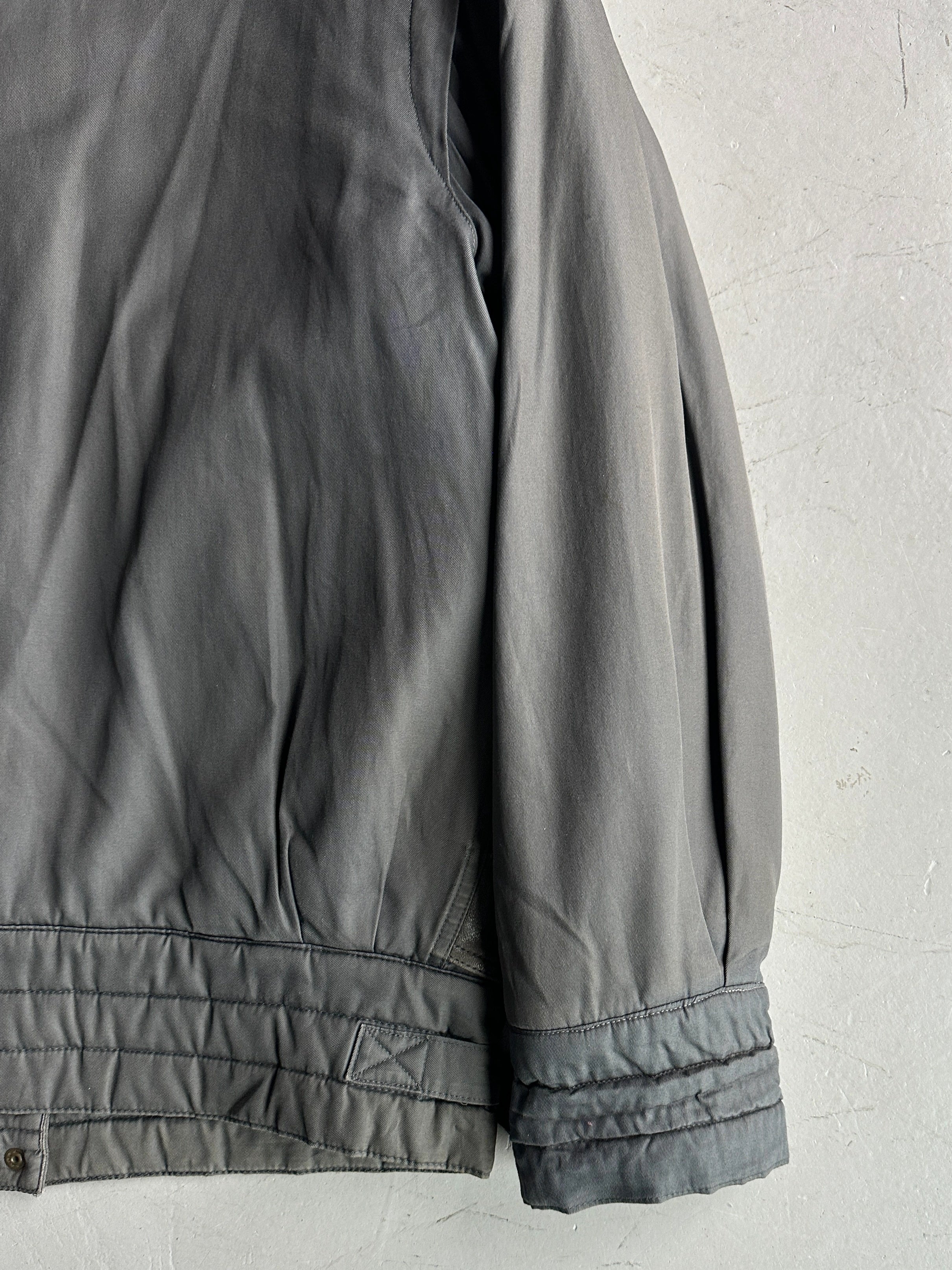 ESCADA - 1980s CONTRASTING LEATHER FRONT LAYERED JACKET