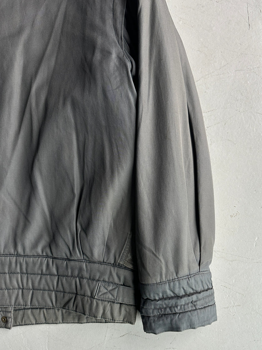 ESCADA - 1980s CONTRASTING LEATHER FRONT LAYERED JACKET