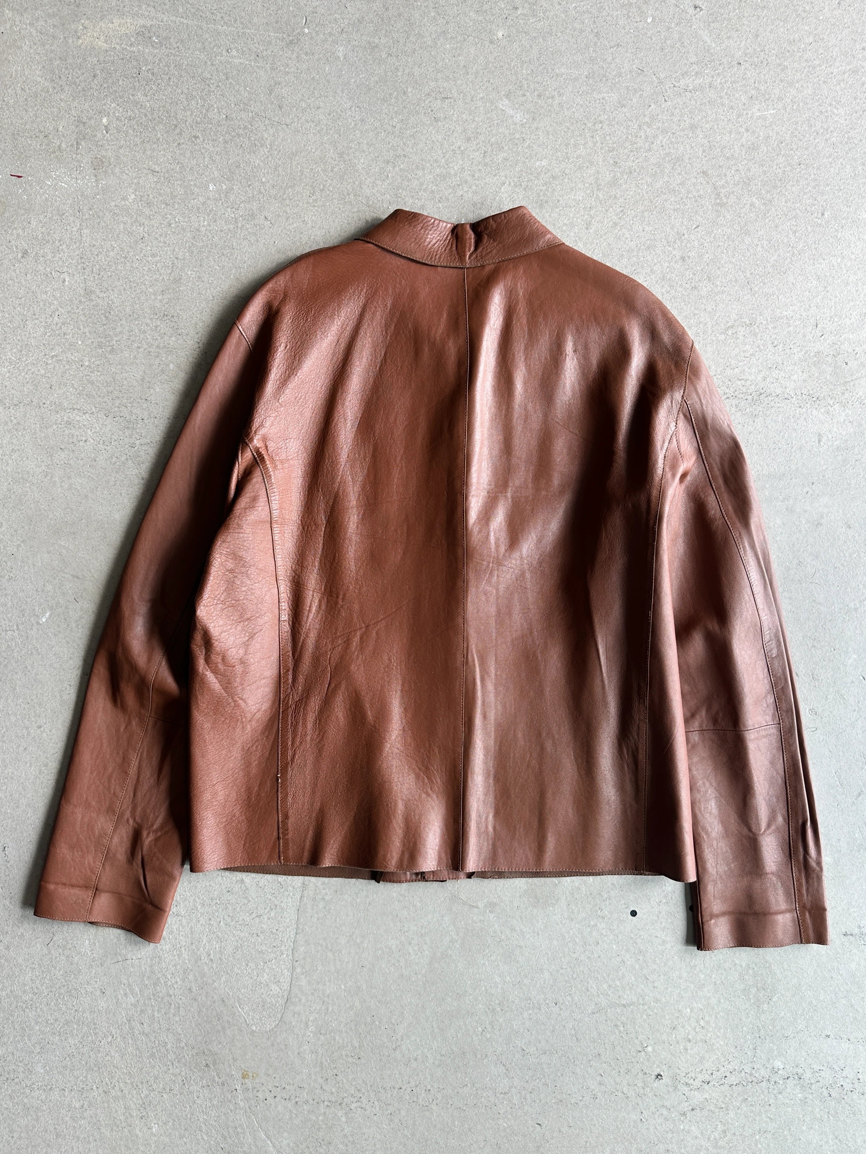 1990s STRAIGHT FIT LIGHT LEATHER JACKET