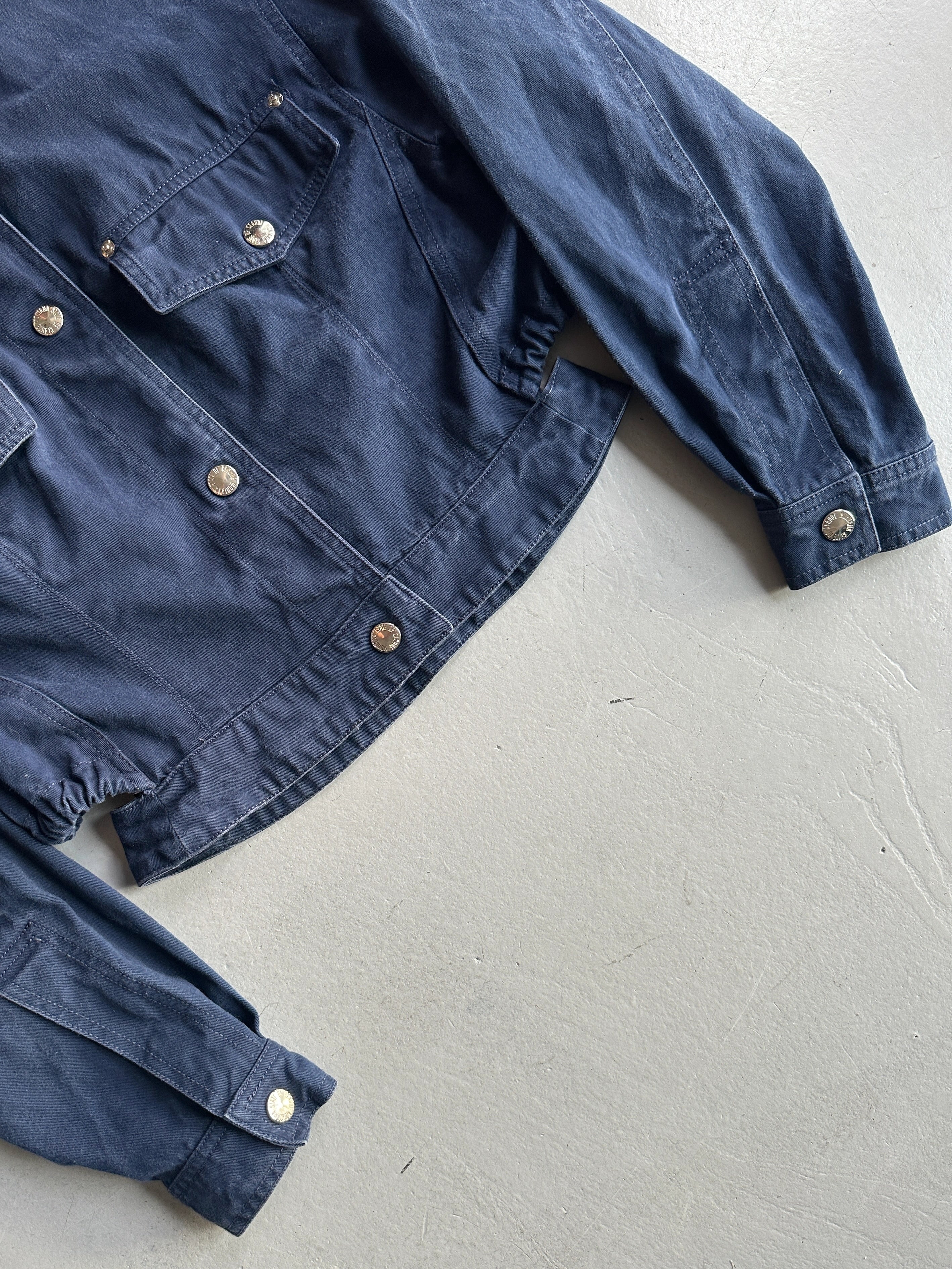 CLAUDE MONTANA - 1990s DECONSTRUCTED CROP FIT JACKET WITH STAR STUDS