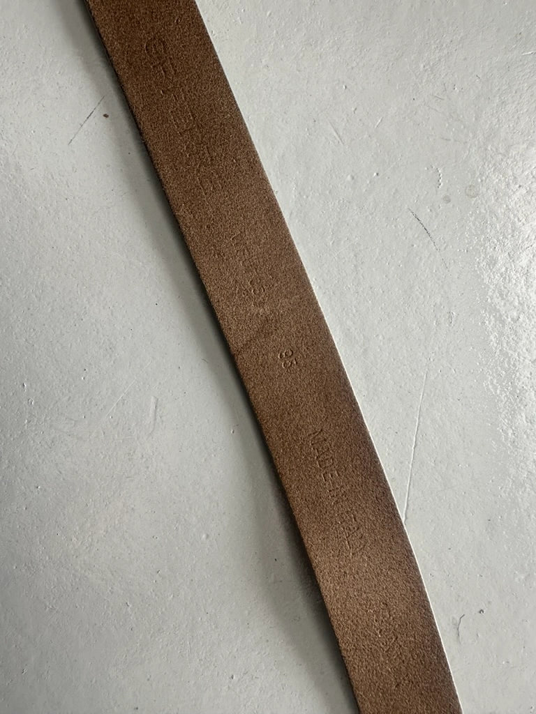 GIANFRANCO FERRÉ -  early 2000s WAXED LEATHER BELT WITH METAL BUCKLE