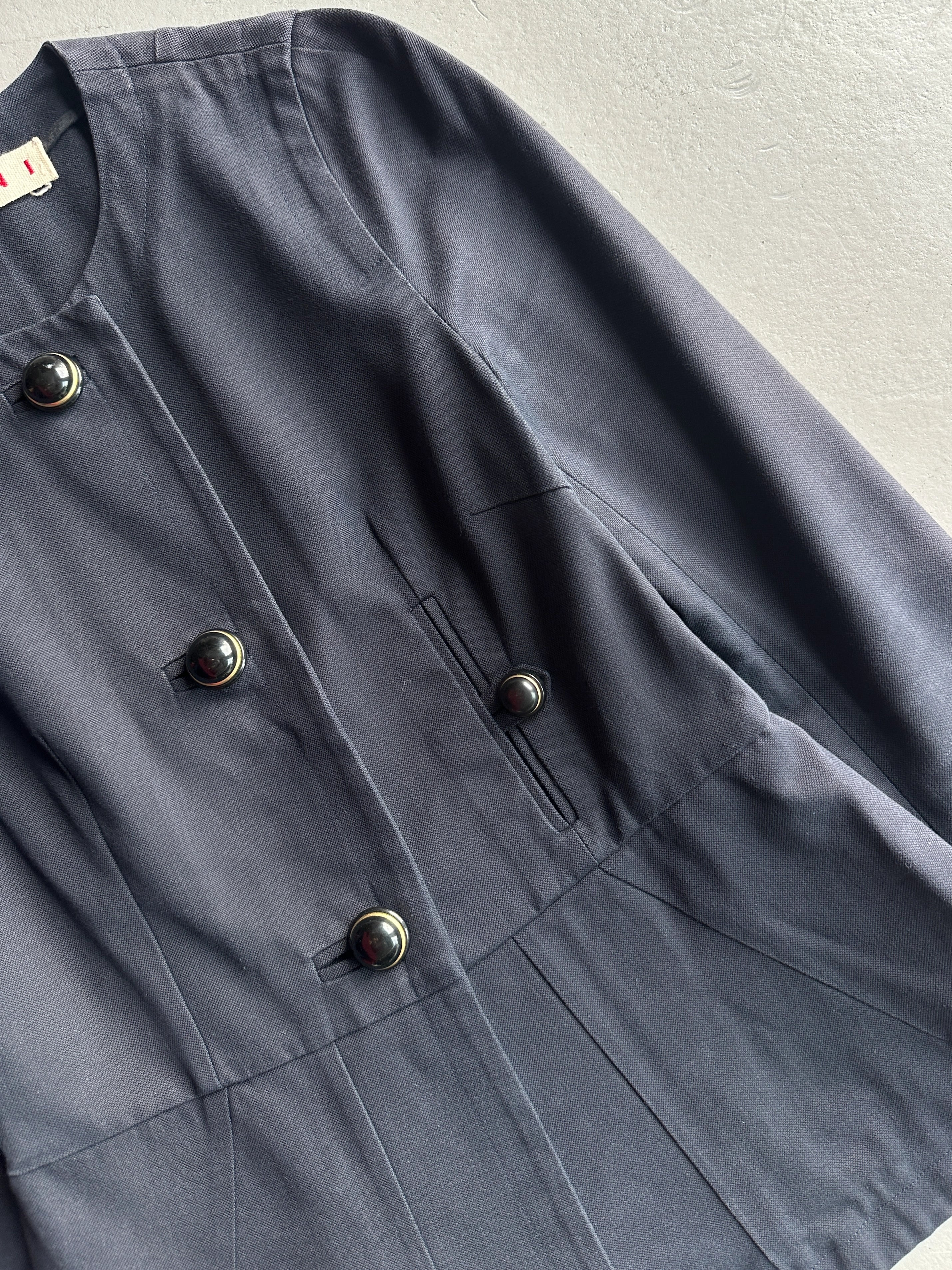 MARNI - 1990s COLLARLESS JACKET WITH PEPLUM HEM