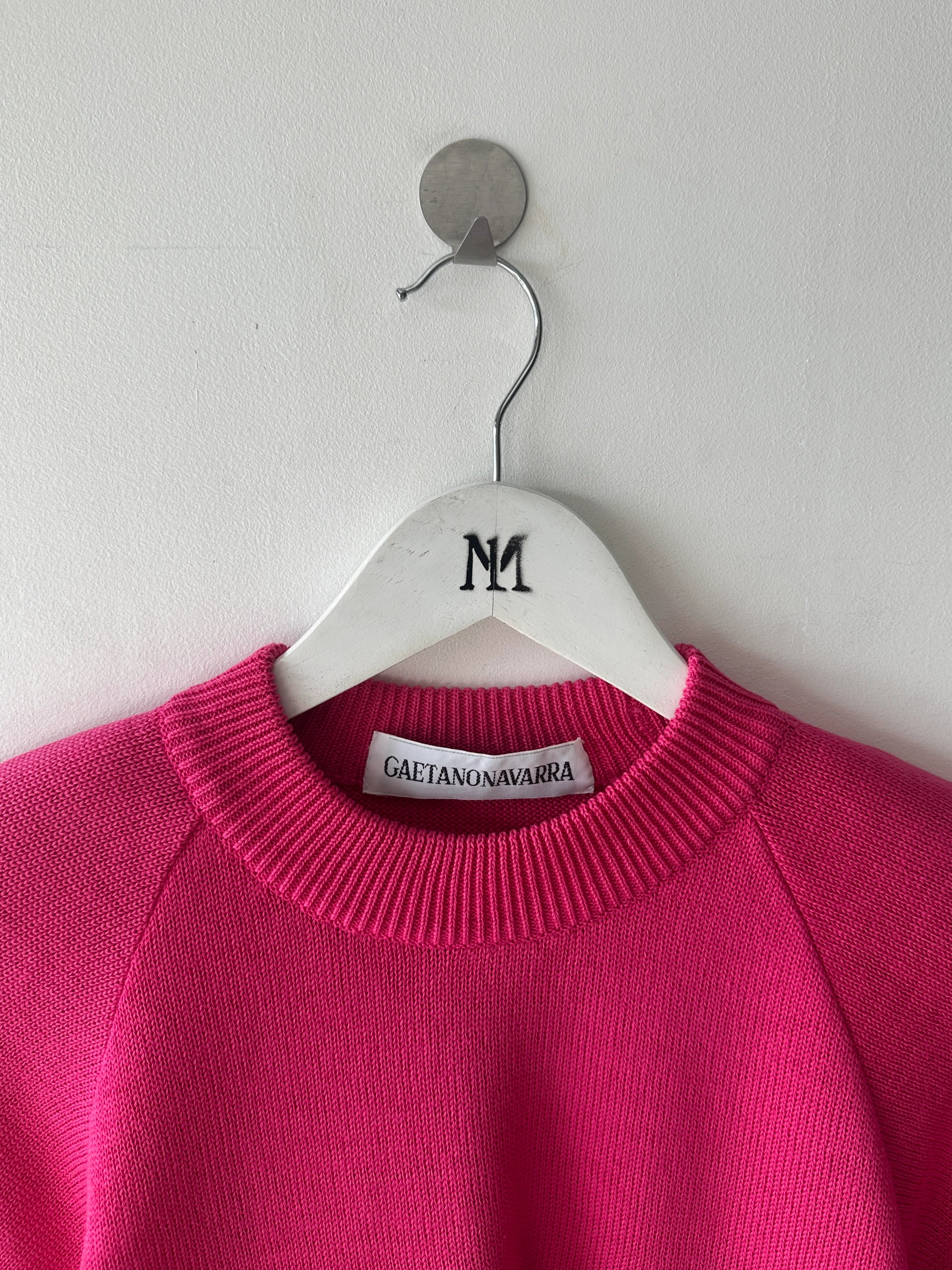 GAETANO NAVARRA - 1990s CROP FIT KNIT TOP WITH V CUT HEM
