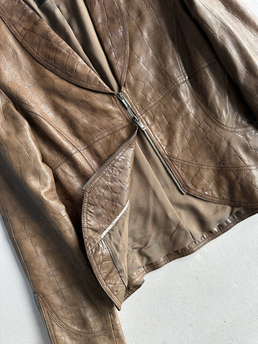 EMPORIO ARMANI - F/W 2008 TWO WAY ZIP LEATHER JACKET