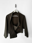 ISSEY MIYAKE - F/W 1989 CROP FIT SCULPTURAL JACKET WITH DRAPED COLLAR