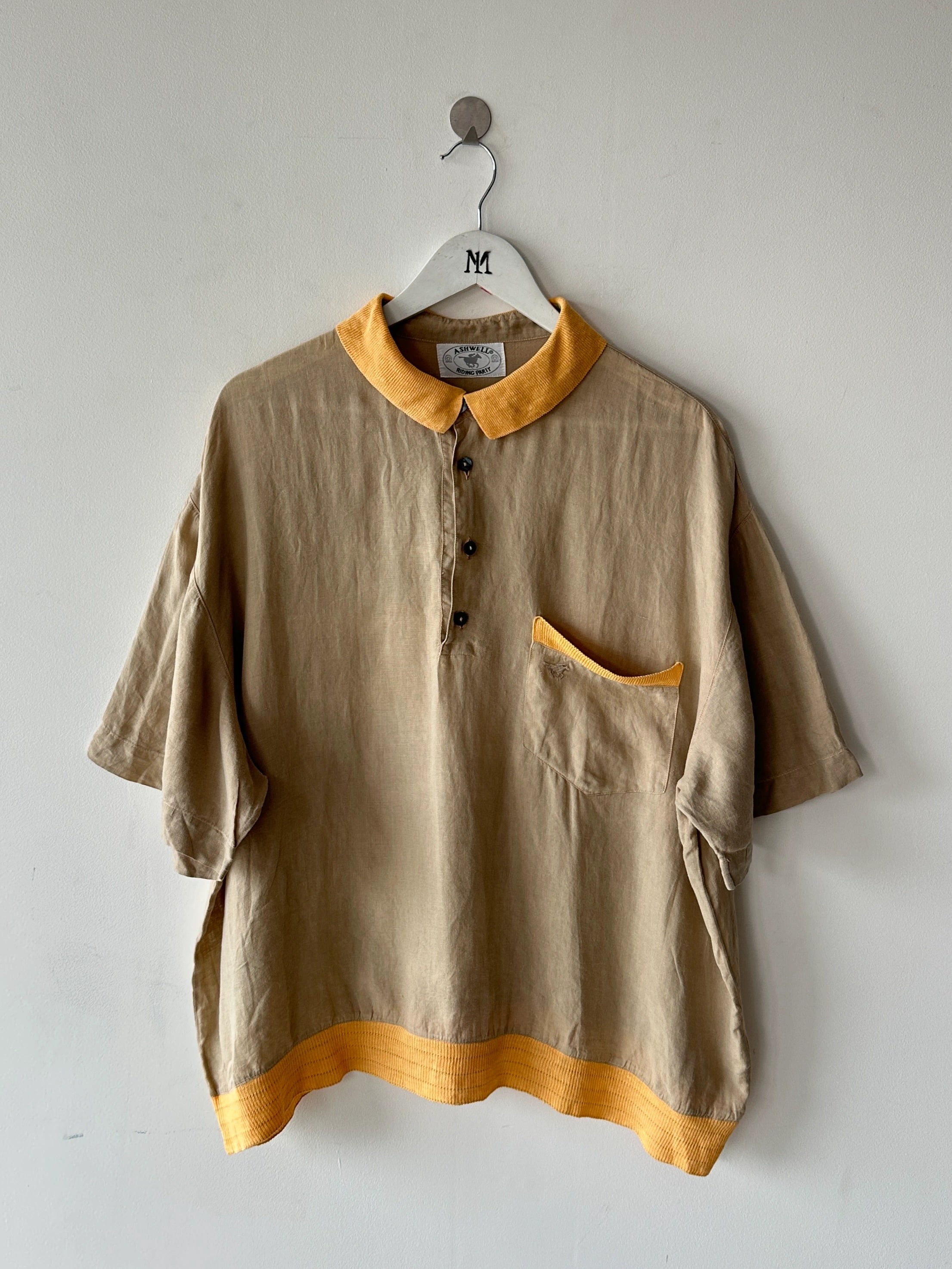 1980s LINEN POLO T-SHIRT