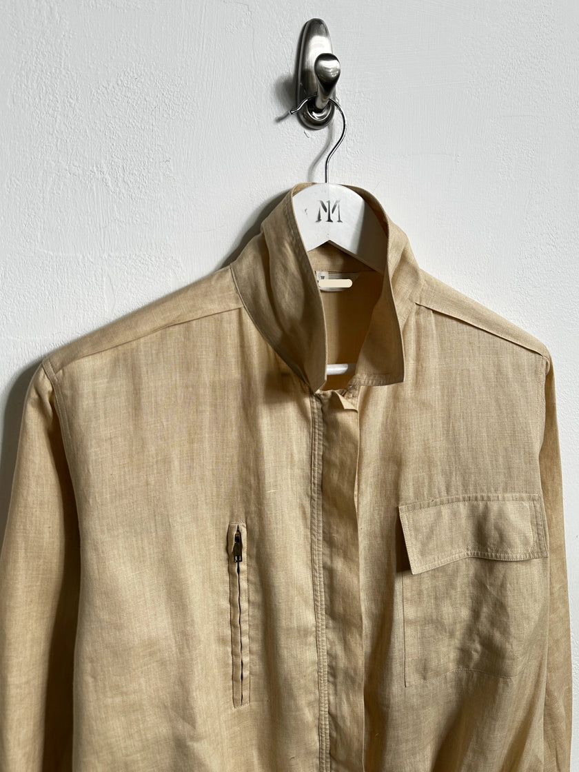 ITALIAN LABEL 1980s LINEN BLOUSON JACKET