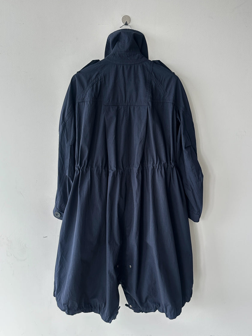SACAI - S/S 2017 DOUBLE BREASTED TRENCH COAT WITH DRAWCORD GATHERED HEM