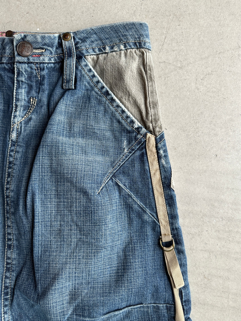 2000s ASYMMETRICAL DENIM SKIRT