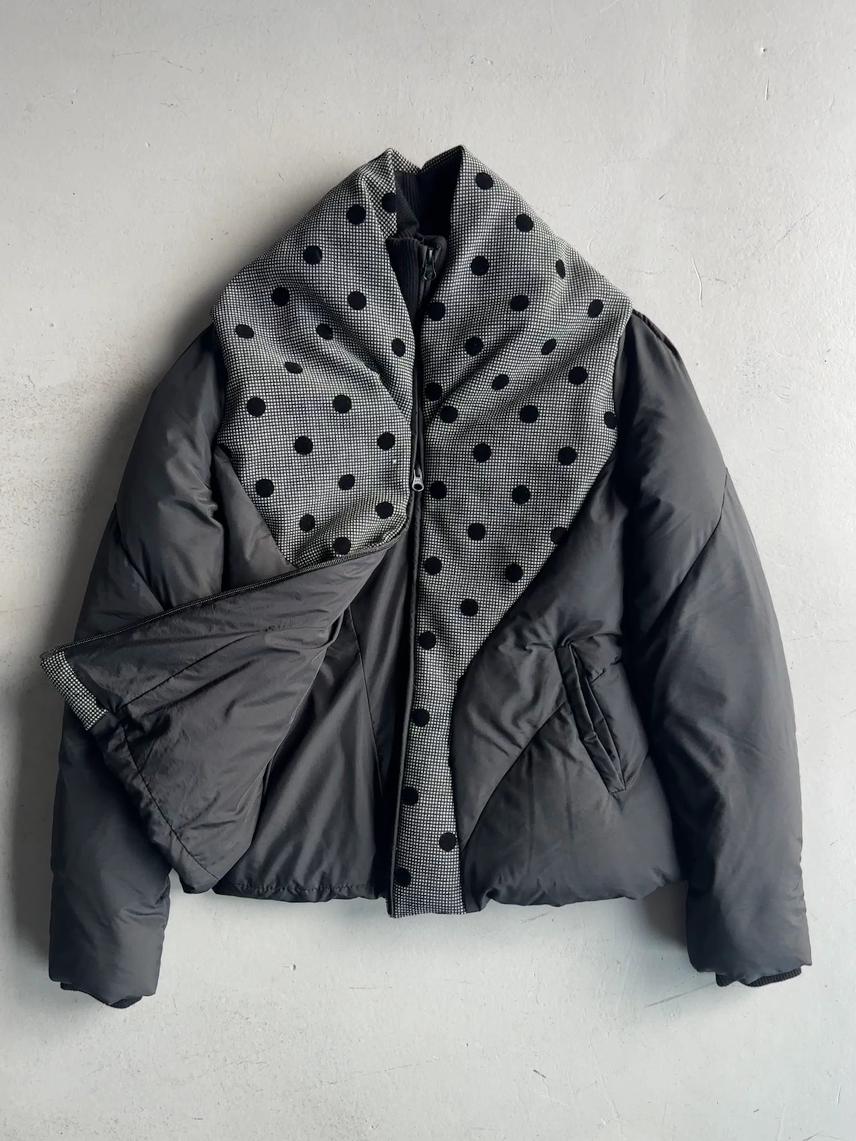 ANTONIO MARRAS - early 2000s PADDED JACKET WITH FLOCKED DOT DETAILING