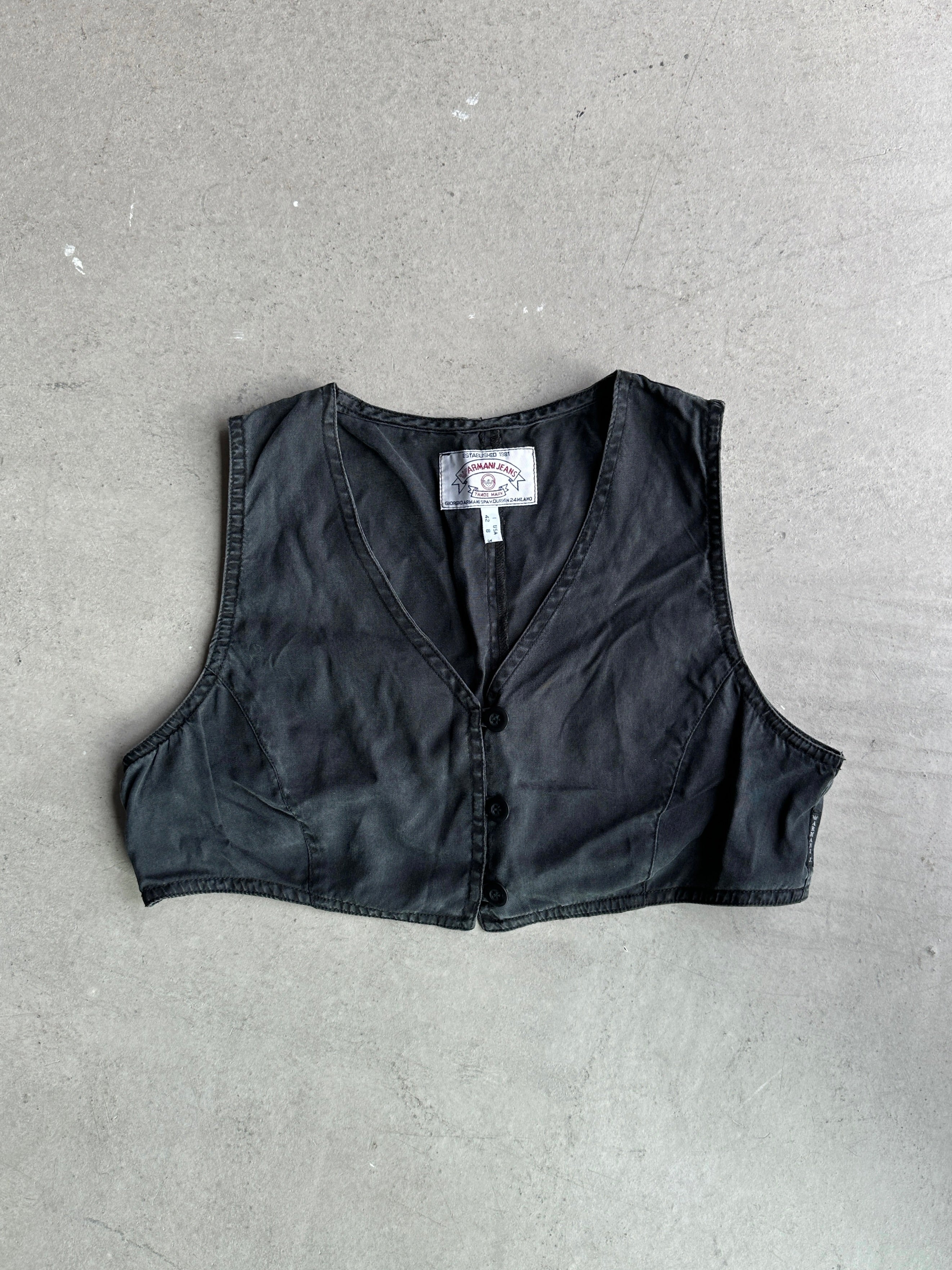 ARMANI JEANS- 1990s CROP FIT WAISTCOAT