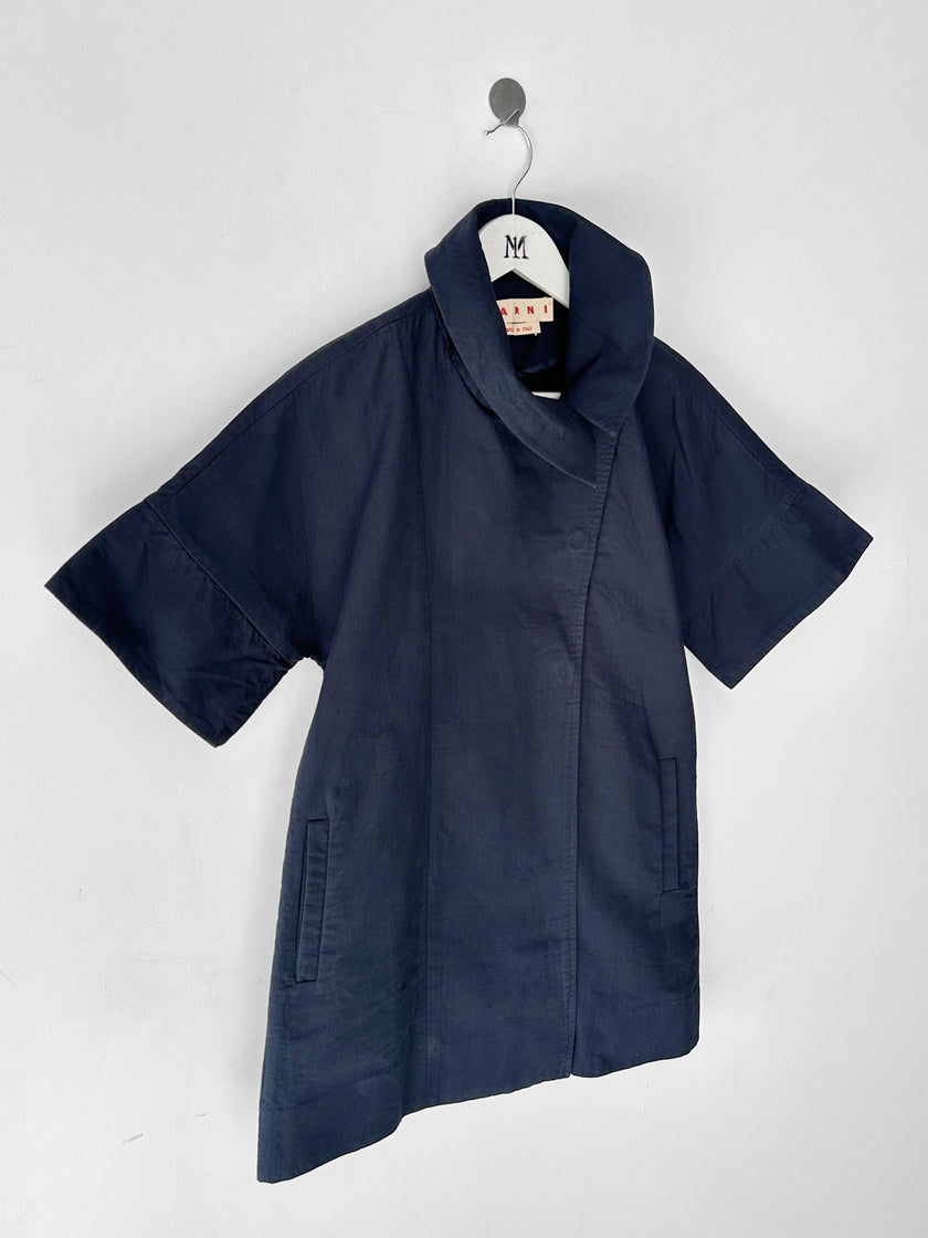 MARNI - early 2000s WIDE SHORT SLEEVE JACKET WITH ASYMMETRICAL FRONT CLOSURE