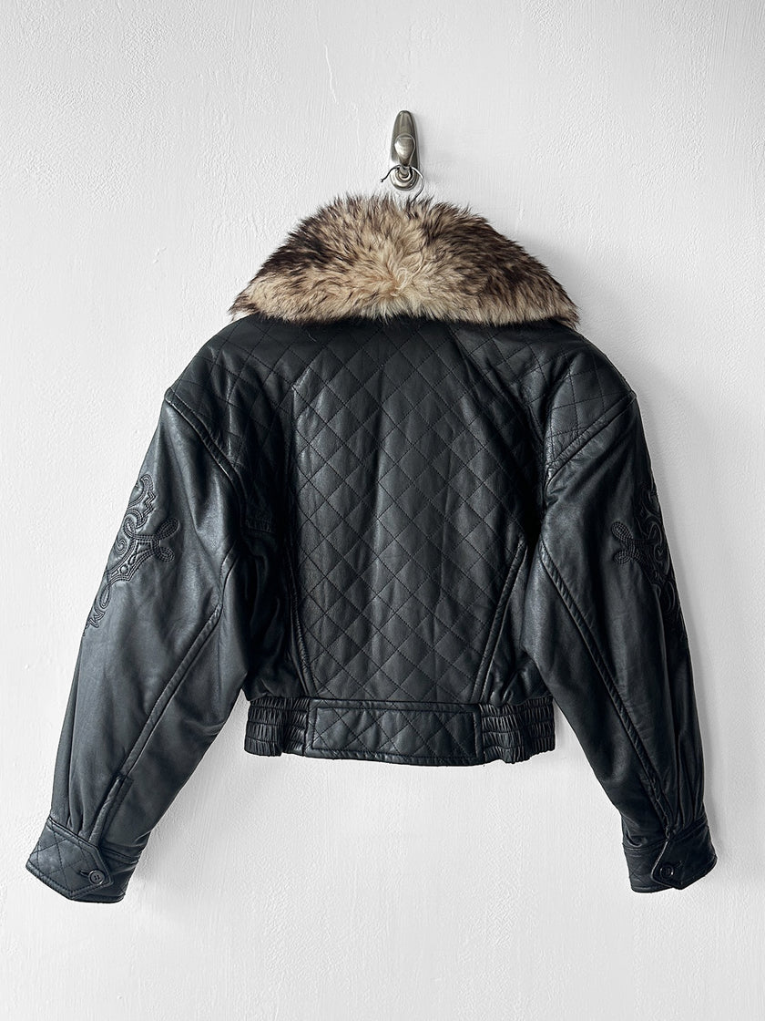 KANSAI YAMAMOTO - 1990s BOXY FIT JACKET WITH DETACHABLE FUR COLLAR