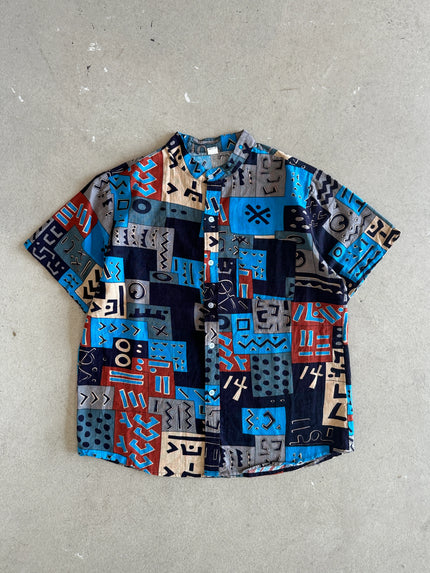 1990s MANDARIN COLLAR HALF SLEEVE SHIRT